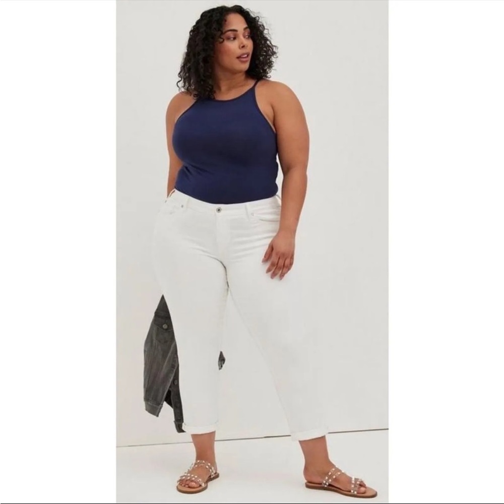 Torrid Boyfriend Straight Vintage Stretch White Jeans 12 Tall - Picture 4 of 4